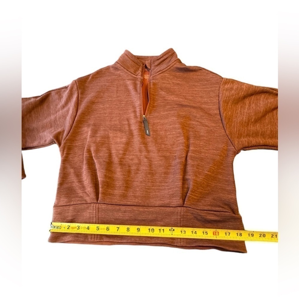 Athleta Sweatshirt Mahogany Heather Altitude Half Zip Polartec Womens Medium - Picture 8 of 14